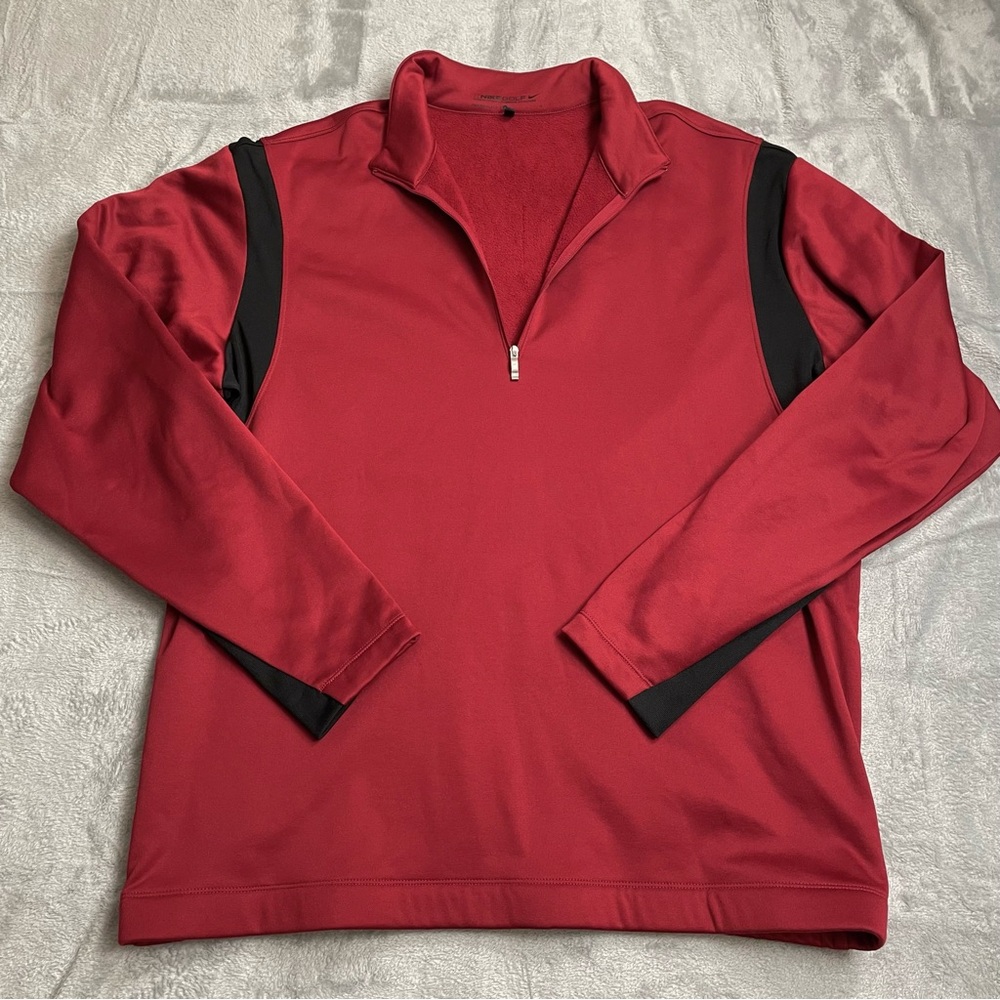 Nike‎ Golf Sweatshirt Pullover Men’s Large Therma-Fit Red Black